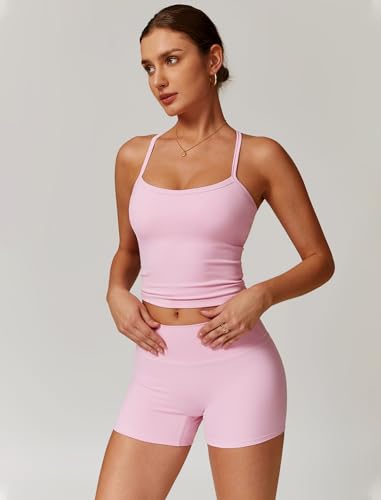  Two Piece Workout Sets for Women High Waist Booty Lifting Shorts and Tank Top Gym Yoga Active Wear
| Women's Booty Lift