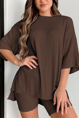  Huniam Womens 2025 Summer Travel Casual Tshirts & Biker Shorts
| Huniam Women's 2 Piece Oversized Tshirts & Shorts Loun