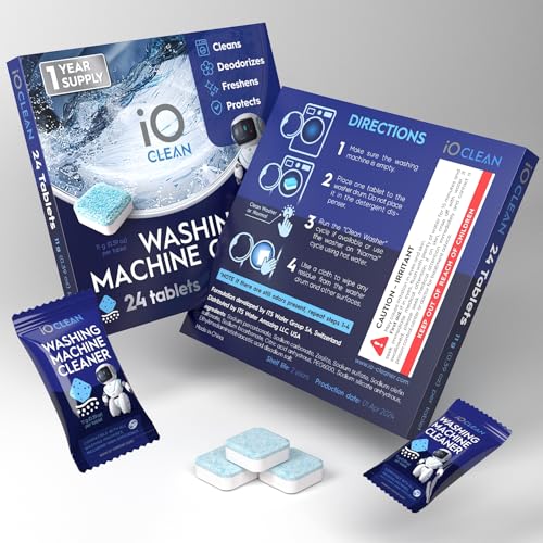 Washing Machine Cleaner and Descaler Tablets - Deep Clean and Descaling for HE Front and Top Loaders Washers, Remove Odo