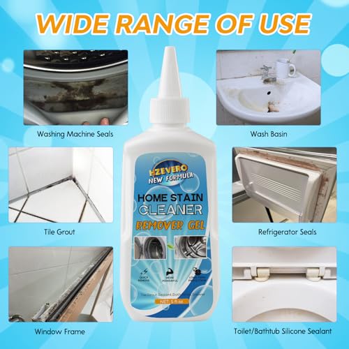 Mold Stain Remover Gel for Front Loader Washer Rubber Seal (10 Fl Oz) Home Bathroom Cleaning Solution