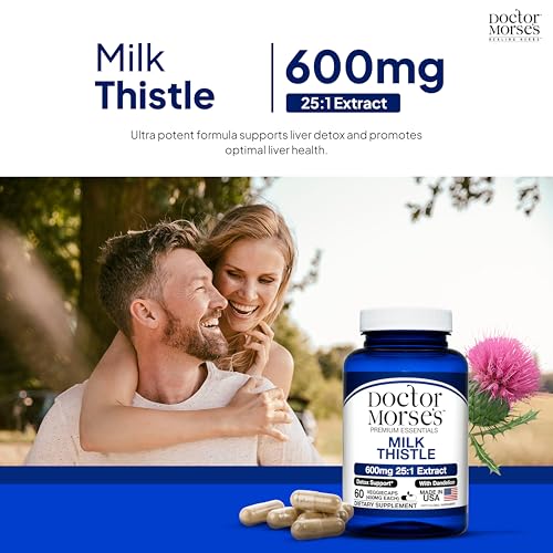 Doctor Morse Milk Thistle Supplement for Liver Detox - 60 Capsuled Ultra Potent Formula
Doctor Morse Milk Thistle and Da