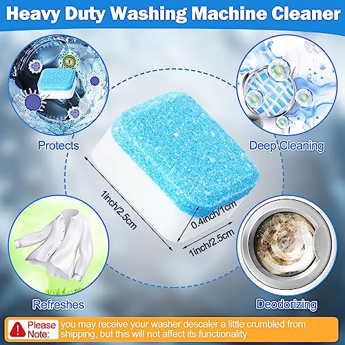 100 Pcs Washing Machine Cleaner Tablets for Household HE Front Loader Safe Deodorizer Deep Cleaning Descaler Bulky Pack