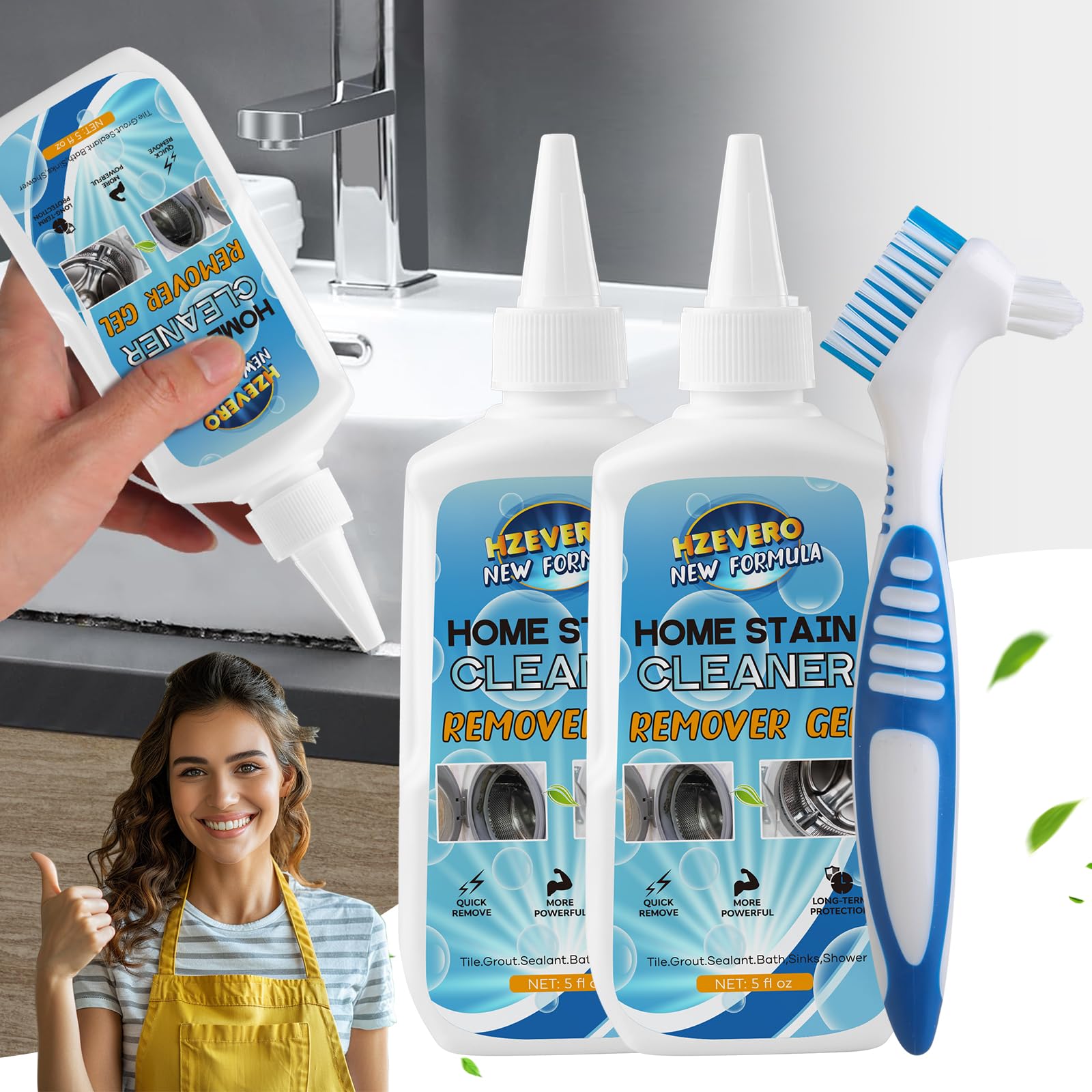 Mold Stain Remover Gel for Front Loader Washer Rubber Seal (10 Fl Oz) Home Bathroom Cleaning Solution