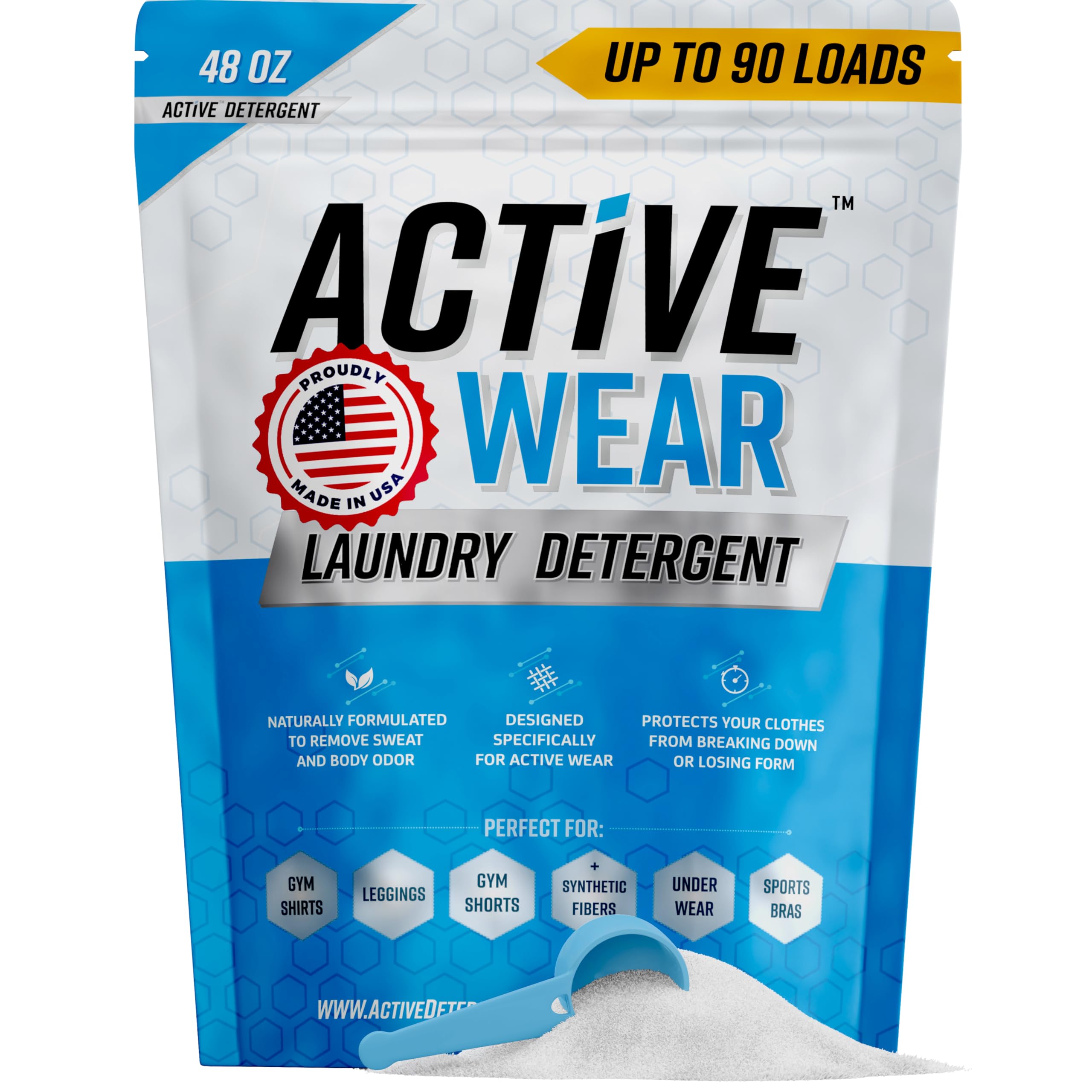 Natural Performance Laundry Detergent for Sweat & Workout Clothes (90 Loads)  
Sweat & Workout Clothes Laundry Detergent